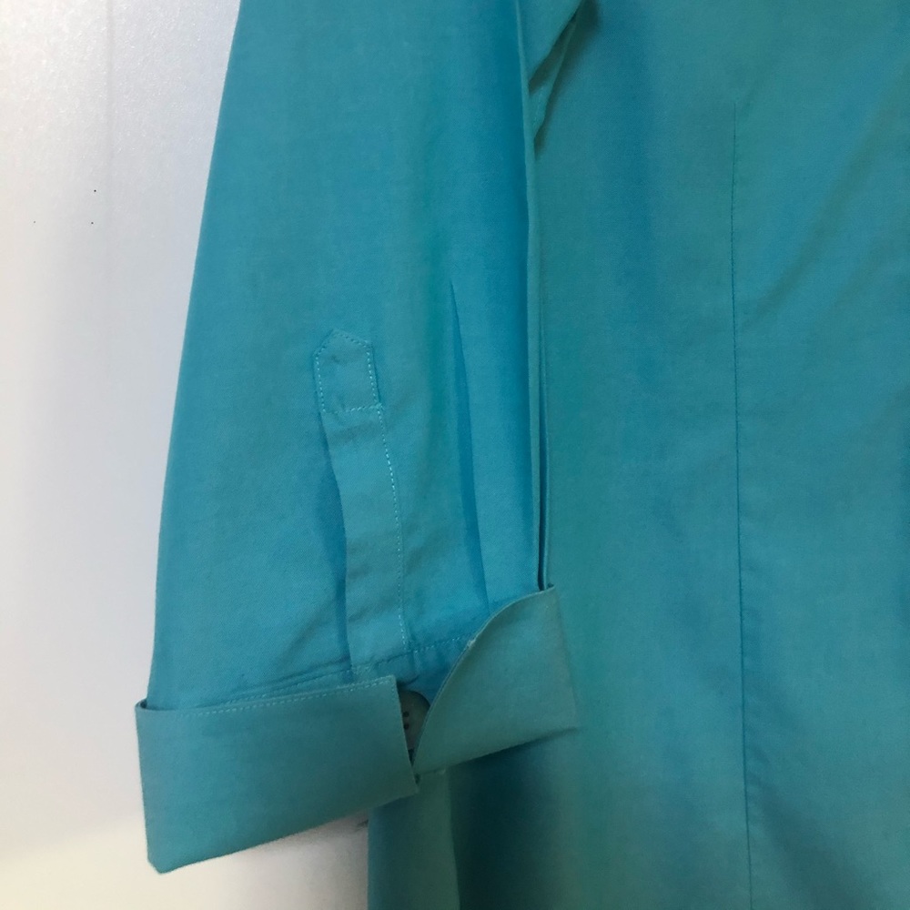 Foxcroft teal button down - Picture 4 of 7